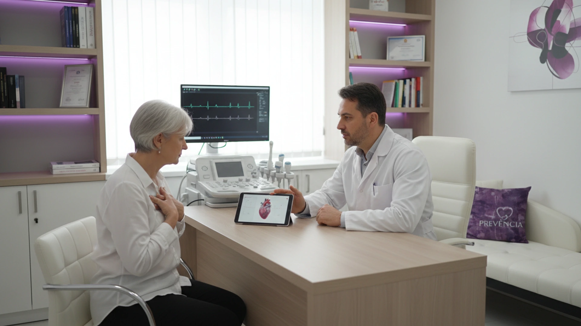 Consultație de cardiologie într-o clinică modernă