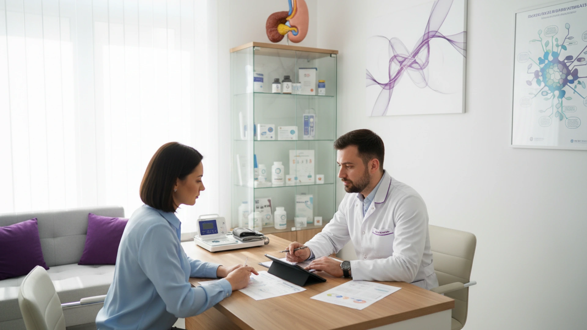 Consultație de diabet, nutriție și boli metabolice într-o clinică modernă