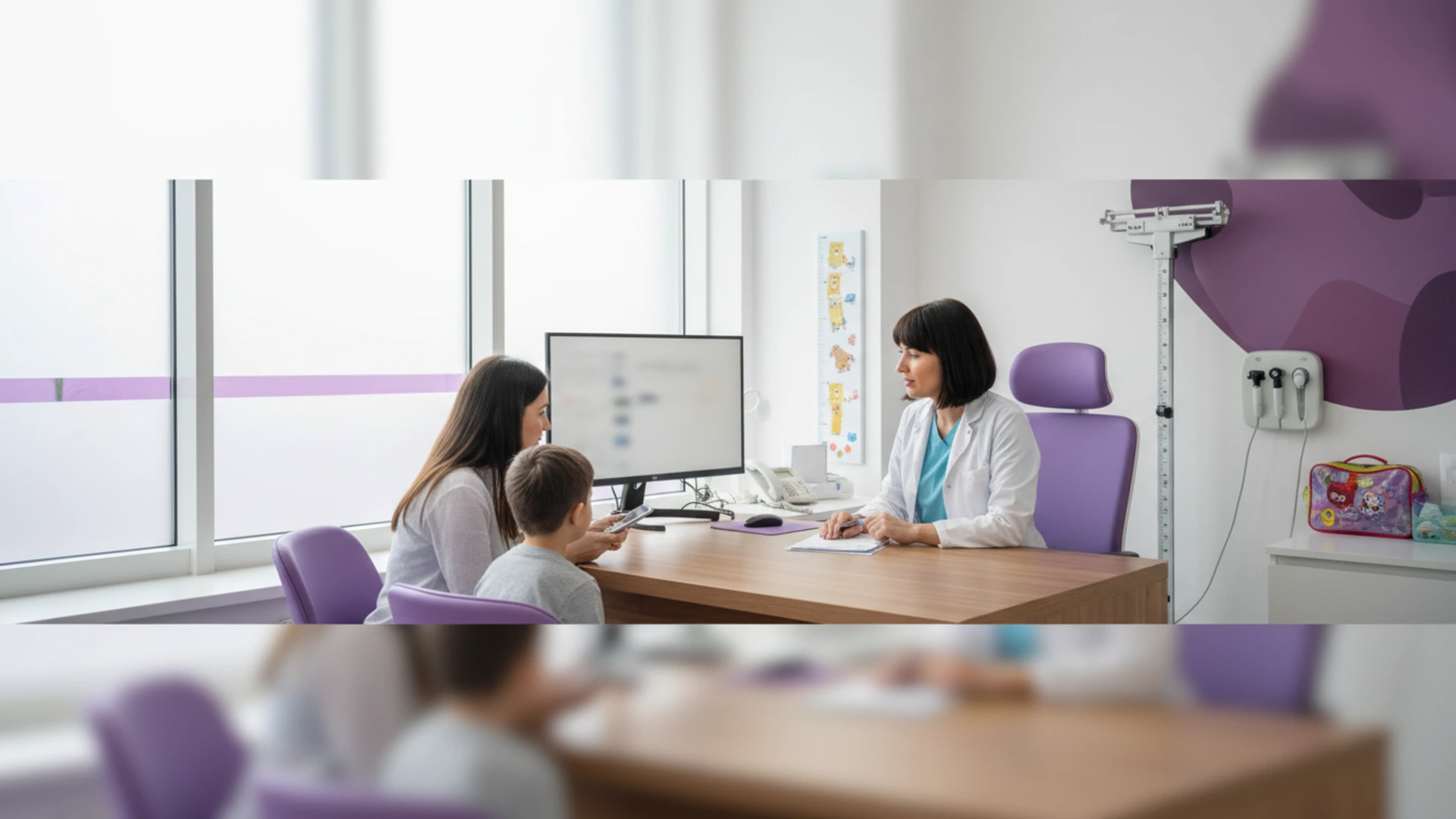 Consultație de pediatrie într-o clinică modernă