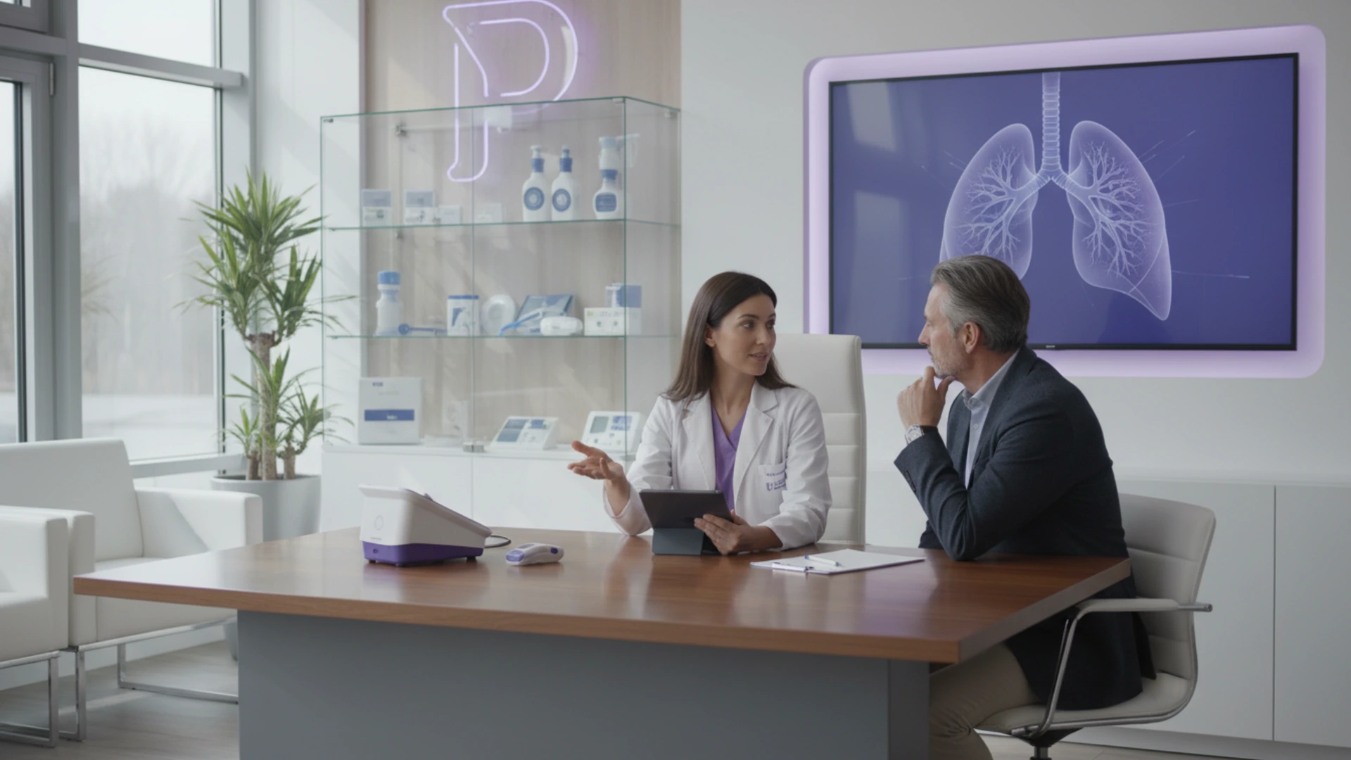 Consultație de pneumologie într-o clinică modernă