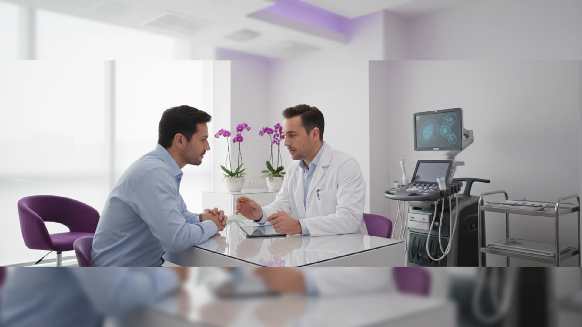 Consultație de urologie într-o clinică modernă